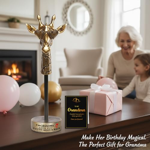 Grandma Gifts from Grandkids, Exquisite Handmade Giraffe Grandma Birthday Gifts from Granddaughter Grandson Funny Home Decor, Great Grandmother Grandparents Present for Mother's Day - style: TO MY GRANDMA