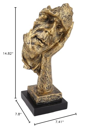 Abstract Sculpture | Handmade Art Decor for Living Room/Bookshelf/Office | Vintage Figurine with Non - Skid Base, 12.5x11.5x32cm