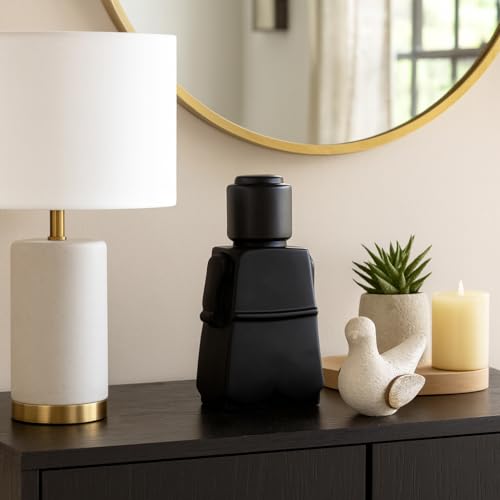 Sagebrook Home Modern Minimalist Figurine - Decorative Ceramic Sculpture for Home & Office - Contemporary Stoneware Accent for Living Room, Bedroom & Desk - 12" Black - color: Black
