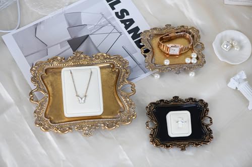 Funly mee Antique Trinket Dish Vintage Jewelry Tray, Ring Holder (Black & Gold, S) - color: Black & Gold, size: Small