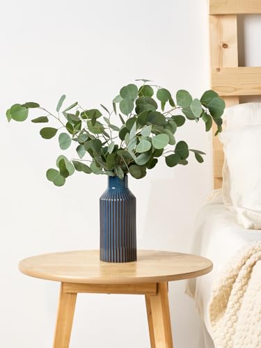 STHIE Ceramic Flower Vase, Minimalist Modern Home Decorative Vase, 8 Inch Pampas Grass Vases for Kitchen, Bedroom, Office, Living Room, Bathroom, Shelf Centerpiece Table （Blue ） - color: 2 Blue