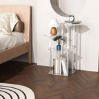 NiHome 4-Tier Clear Acrylic Side Table for Modern Homes, 27" High Easy Assembly Display Stand for LEGO Botanical Collection Sets,Figurine Display Shelf Riser for Plant Indoor,Collectibles & Room Decor