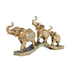 Elegant Golden Elephant Home Sculpture for Shelf, Desk, Mantel - Symbol of Love, Perfect Wedding
