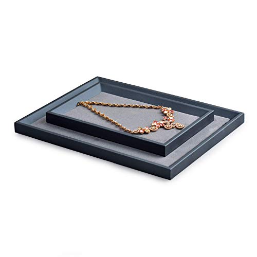 Oirlv Premium Leather Flat Jewelry Tray Jewelry Display Organizer,Valet Tray for Nightstand or Dresser Organizer(Small) - size: Small