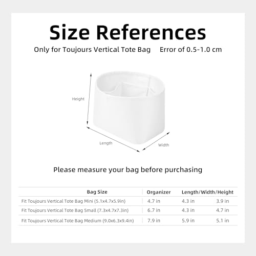 DGAZ Silk Purse Organizer Insert Fits Dior Toujours Vertical Tote Bags，Silky Smooth Bag Organizer，Luxury Handbag & Tote Shaper(Mushroom,Medium) - color: Mushroom, size: Medium