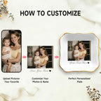 Personalized Mom Jewelry Tray Gift for Mothers Day, Custom Ceramic Ring Dish for Grandma, New Mom Gifts, Unique Grandma Shower Keepsake, Gifts for Womens, Ceramic Trinket Tray Gift (Black and White) - color: Black and White