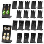 20 Pack Acrylic Earring Holder Ear Organizer Black, L Shape Earring Display Stand Ear Studs Rack Board and Dangling Earring Stands for Earring Necklace Jewelry Shows Retail Props (2 Types)