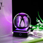 Qianwei Penguin Gifts for Women - 3D Crystal Ball 3.14'' Laser Penguin Decor Glass Animals Figurines Statue & Night Light - style: Penguin