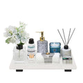 Bathroom Vanity Tray and White Marble Kitchen Soap Tray, Luxurious Small Accessory for Table/Countertop (Black-Rectangle, 10" x 6" x 1") - size: 10" x 6" x 1"