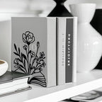 Peacoblue Metal Bookends for Shelves, Modern Decorative Heavy Duty Study Book Support Stoppers for Office, Desk, Shelf, Room 5.3"x4.3"x7.9" Cast Iron Simple Tall Bookends, 1 Pair (Books and Flowers) - style: Books and Flowers