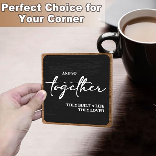 Home Wooden Decor Sign, Farmhouse Plaque with Stand, Warmth Housewarming Gifts for Women Men Family, Table Desk Cubicles Accessories for Living Room Bedroom Home Decorations - style: Home Sign 03