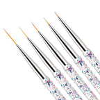 Nail Dotting Tools Kit - 10 Pcs, 5 Double-end Tools, 5 Nail Liner Brushes - color: c-10pcs