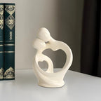 Decoration Bookshelf Abstract, Art Resin Sculptures, Home Decor Minimalist For Room Living, Gifts Wedding Style Nordic, Poses Various In Beige And Gray