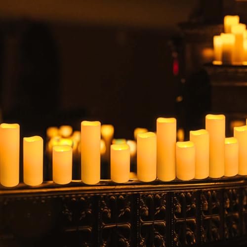 24-Pack LED Flameless Candles with Remote Control -Remote flameless Candles- Timer Candles -3D Flame Perfect for Halloween Christmas Parties,Wedding,Home Decor,Gift and Special Occasions. - color: 2-Ivory-24