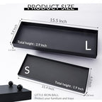 Rectangle Black Matte Metal Tray, Suit for Candle Holder, Vanity Decor Projects, Bathroom Toilet Tank Tray, Perfume or Jewelry Storage, and Coffee Table Centerpiece-Mini - size: 11.4" x 4.3" x 1.3"