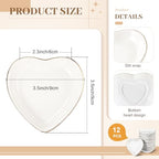 Shappy 12 Pcs Ceramic Jewelry Tray 4.5 in Ring Dish Bulk Decorative Trinket Dish for Bridal Christmas Birthdays Gifts - style: Heart