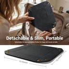 CoBak Leather Valet Tray for Men, Premium PU Leather Catch-All Tray for Entryway Table Key, Phone, Wallet, Coins & Jewelry, Bedside Nightstand Desk-top Catchall (Black) - color: Black