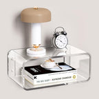 Acrylic Floating Nightstand, Bedside Table, Nightstand Shelf Wall Mounted Bedside Shelf (Clear, Small) - color: Clear