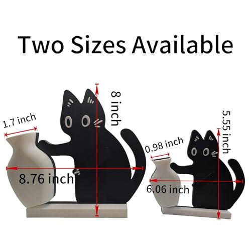 Cat Push Flower Vase for Home Decor Cute Vases for Table Room Decor Unique Lollipop Vases for Women Cat Lover Birthday Gifts (Big) - size: Big