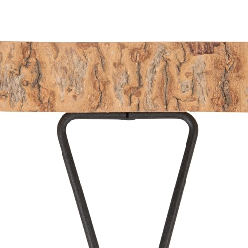 Creative Co-Op Large Paulownia Wood Pedestal with Metal Legs - color: Raw Finish, size: 11"
