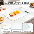 Murrey Home Glass Cutting Board for Kitchen Counter, Tempered Glass Chopping Boards Dishwasher Safe, Small Clear Countertop Tray, Scratch Resistant, Heat Resistant, Non Toxic, Gold Marble, 24"x18" - color: Textured Gold Marble, size: 23.6"L x 17.7"W
