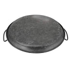 Hipiwe Industrial Style Metal Iron Tray Galvanized Serving Tray for Coffee Table, Home Decorative Centerpiece Tray Rustic Breakfast Serving Tray with Handles (Round) - style: Round