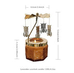 kingnero Lavender Scented Candle Carousel Rotary Candle Holder Spinning Tea Light Birthday Gifts for Women, Mom, Wife, Girlfriend, Sister, Female Friends, (Golden Owl) - color: Golden Owl