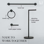 Marmolux Acc - Free Standing Toilet Paper Holder 1pc - Bathroom Storage for 4 Rolls of Tissue Modern Stainless Steel Matte Black Toilet Paper Holder. - Tp Holder Stand - color: Matte Black