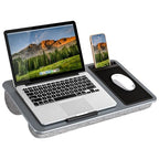 LAPGEAR Home Office Lap Desk with Device Ledge, Mouse Pad, and Phone Holder - Silver Carbon - Fits up to 15.6 Inch Laptops - Style No. 91585 - color: Silver Carbon, size: Home Office