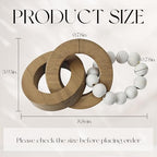 Oakrain 2pcs Wood Chain Link Decor, Minimalist Home Décor Accents, Natural Boho Farmhouse Rustic Handmade Wood Knot Decor for Shelf Coffee Table, Best Housewarming Gifts - style: 3 link (2 Pack-Acacia wood)