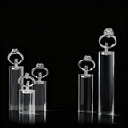 Oirlv Acrylic Jewelry Display Stand Ring Showcase Display Holder 7 PCS Rings Stand (Transparent) - color: Transparent