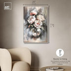Art Remedy Glass Vase Flowers Canvas Luxury Floral Art, Silver Frame, 24" x 36" - color: Silver Frame, size: 37"L x 25"W