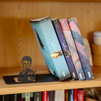 Renovatio Black Metal Bookend – Cute, Unique, Geeky Decor for Home, Office & Kids Room – Heavy Duty, Non-Slip Minimalist Bookends for Shelves – Wizard - style: Wizard