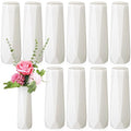 Didaey 10 Pack Composite Plastic Flower Vases Bulk White Small Boho Floral Vases for Dried Flower Bouquet Pampas Grass Centerpieces Fall Wedding Party Living Room Decor(Classic) - style: Classic