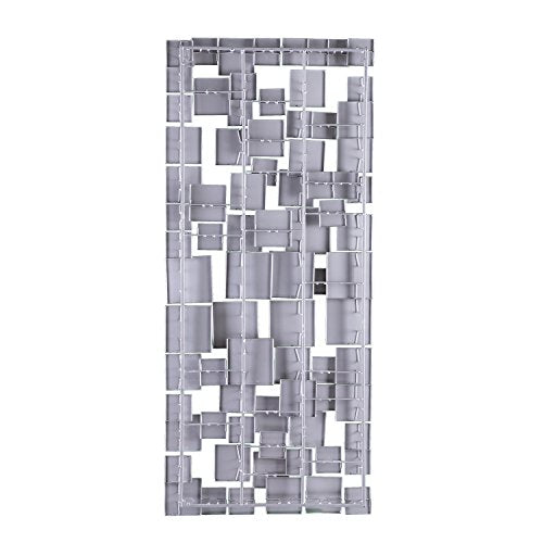 SEI Furniture Wavson Wall Sculpture, Geometric 3D Design, Unique Mounting Wall Art, Silver, 47.00" x 2.25"