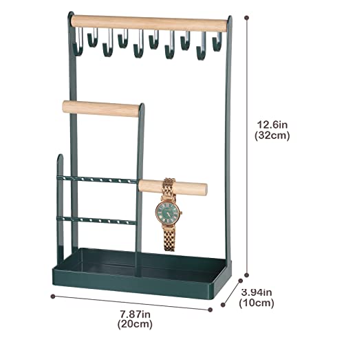 ProCase Cute Jewelry Stand, Aesthetic Jewelry Organizer for Dresser Vanity, Jewelry Holder Display for Necklaces Earrings, Gifts for Teen Girls Women, Bedroom Dorm Decor -Medium, Green - color: Green, size: 12.6" Height