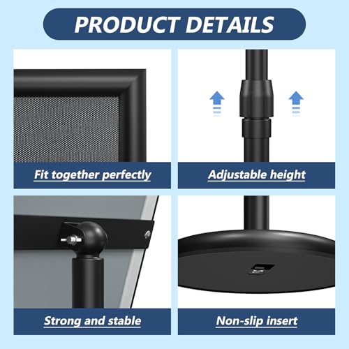 Relx Sign Holder Stand 11*17 inches - Adjustable Floor Standing Sign Holder - Signage Stand with Snap-Open Frame Display for Malls,Schools,Restaurants (black) - color: black1
