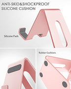 CreaDream Cell Phone Stand, Cradle, Holder, Aluminum Desktop Stand Compatible with Switch, All Smart Phone, iPhone 15 14 13 12 Pro Max Plus Mini Xr X Se 8 SE -Rose Gold - color: Rose Gold