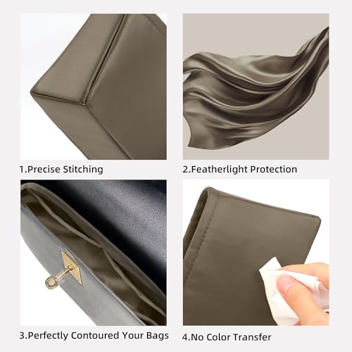 DGAZ Silk Purse Organizer Insert Fits Hermes Kelly Elan Bags，Silky Smooth Bag Organizer，Luxury Handbag & Tote Shaper(Etoupe Grey) - color: Etoupe Grey