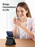 UGREEN Cell Phone Stand Holder for Desk Adjustable Compatible with iPhone 13 12 Pro Max 11 SE XS XR 8 Plus 6 7 Galaxy Note20 S20 S10 S9 S8 Foldable Black - color: Black