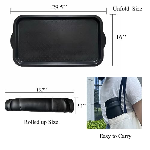 PetLike Boot Tray for Entryway, Pet Food Mat Tray, Waterproof Rubber Shoe Tray for Indoor and Outdoor, Multi-Purpose Tray for Boots, Shoes, Pets, Garden (Black, 2PACK 29.5X16 INCH) - color: BLACK