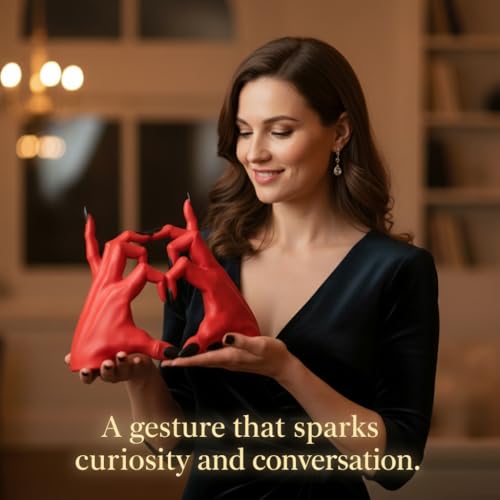 Devil Hands Gothic Resin Statue – Romantic & Alternative Unique Gift for Halloween or Valentine’s Day, Dark Home Decor – Design Patent Pending