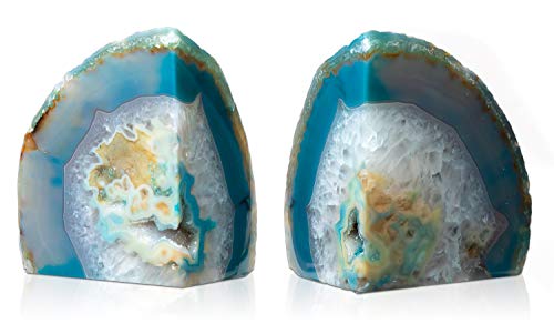 Agate Bookend Teal (2-3.5 lbs) - color: Teal, size: 2 - 3.5 lb