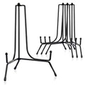 Mocoosy 4 Pack 8 Inch Improved Anti-Slip Plate Stands for Display, Plate Holder Display Stand, Picture Frame Holder Stand, Black Iron Easel Stands for Photo, Decorative Plate, Tablets and Table Art - size: 8 Inch