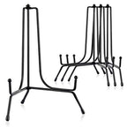 Mocoosy 4 Pack 8 Inch Improved Anti-Slip Plate Stands for Display, Plate Holder Display Stand, Picture Frame Holder Stand, Black Iron Easel Stands for Photo, Decorative Plate, Tablets and Table Art - size: 8 Inch