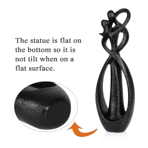 Trycooling Kissing Lovers Statue Abstract Sculpture Resin Statues for Home Decor Modern Home Office Desktop Shelf Bookshelf Decor (Black, Large) - color: Black, size: Large