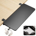 PEGZONE Desk Extender Tray, 28" x 12" Clamp On Desk Shelf, Desk Extension with Laptop Holder, Table Desk Arm Rest, Clamp On Keyboard Tray for Office and Home, Workstation Organizer, Large, Black - size: 28 x 12 inch, style: Black with laptop shelf