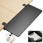 PEGZONE Desk Extender Tray, 28" x 12" Clamp On Desk Shelf, Desk Extension with Laptop Holder, Table Desk Arm Rest, Clamp On Keyboard Tray for Office and Home, Workstation Organizer, Large, Black - size: 28 x 12 inch, style: Black with laptop shelf