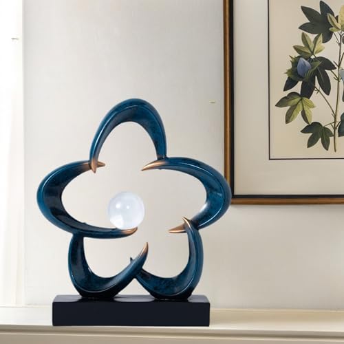 HODESumPure Abstract Art Sculpture Decorative Objects Home Decor Accents for Living Room tv Cabinet, Side Table, Bookshelf, Coffee Table, Dining Table Center Decor Items (Blue) - color: Blue