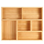 Fabsome Bathroom Drawer Organizer, Bamboo Box Bin for Junk Vanity Desk Makeup Drawer, Small Wooden Container Tea Storage Organization Tray for Kitchen Office, Set of 5 - size: 2''H 5 Boxes